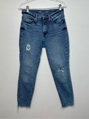 Old Navy Jeans Size 4 Stretch High Rise OG Straight Ripped Blue Denim